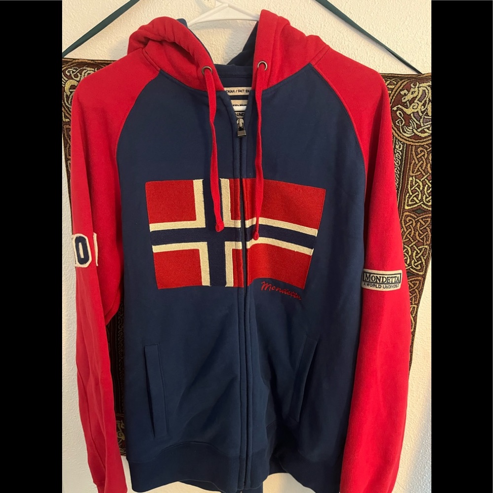 MONDETTA MEN’S ZIP-UP HOODIE NORWAY - MEDIUM